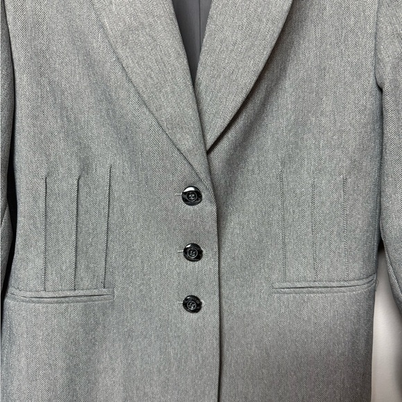 Giorgio Sant’Angelo Petite 8P Gray 3 Button Blazer Career Lined Jacket - Picture 4 of 6